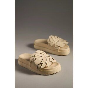 Anthropologie Farm Rio Monstera Slide Sandals 7.5